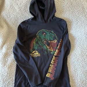 Jurassic World Kids Black Hooded Sweatshirt with Dinosaur Graphic
